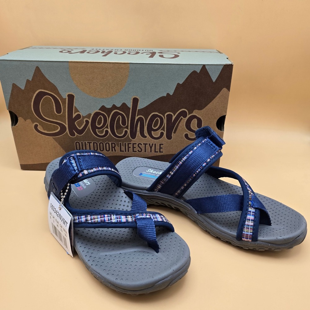 Skechers Trail Women's Size 6 M Navy Blue Outdoor Sandals Machine Washable Vegan - Picture 2 of 14
